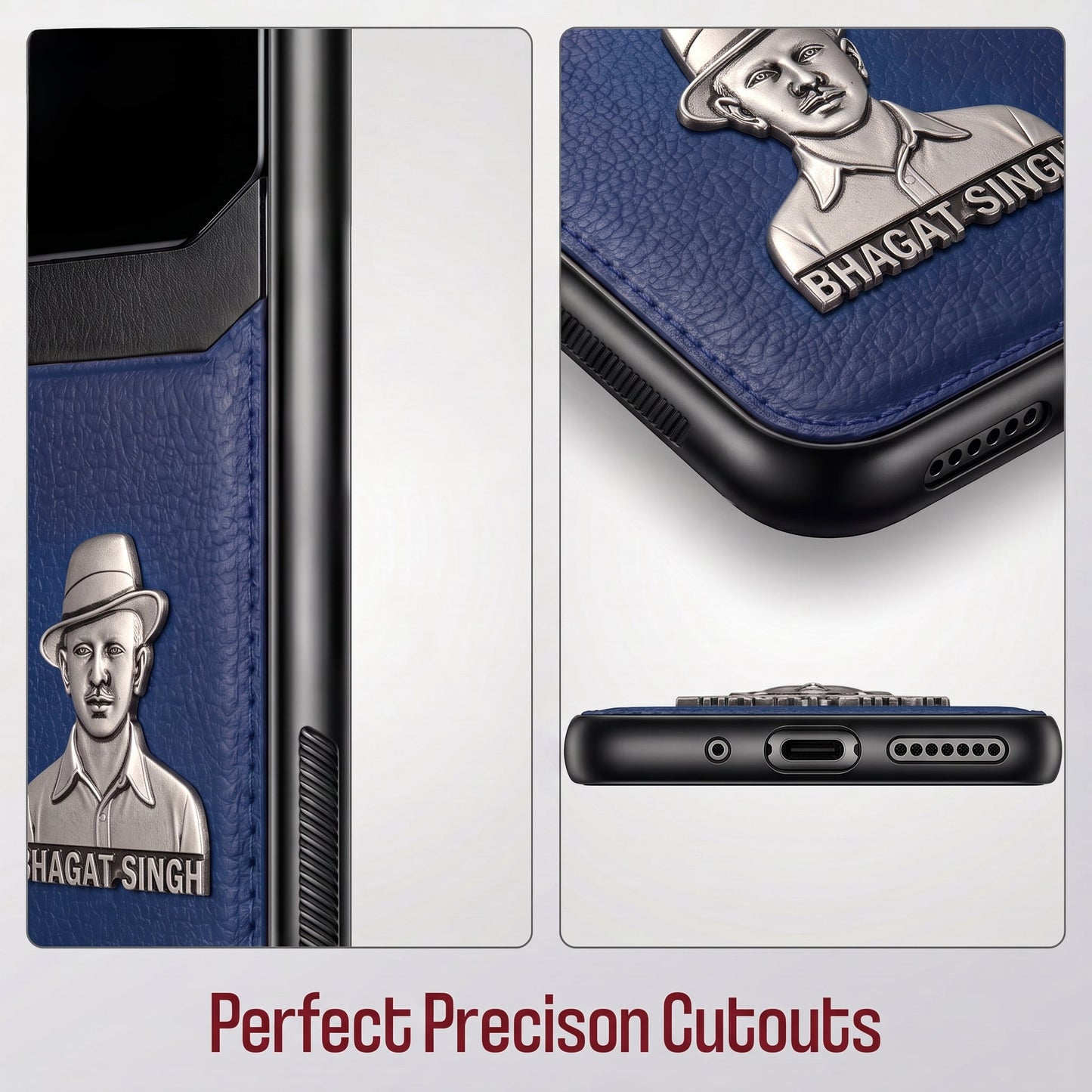 Oppo F31 Pro+ 5G Shaheed Bhagat Singh 3D Metal Leather Back Case