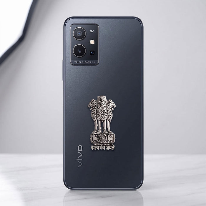 Vivo Y75 5G Compatible Satyamev Jayate 3D Metal Emblem Sticker
