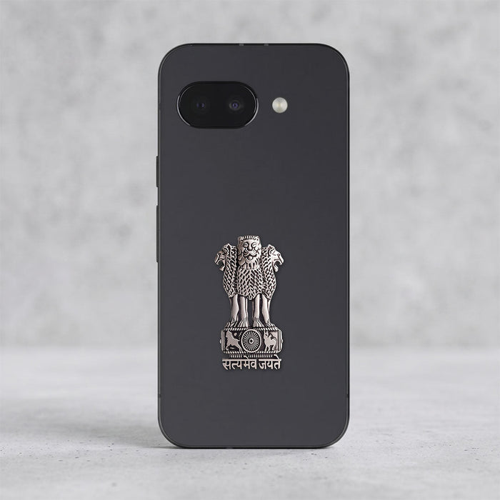 Google Pixel 9a 5G Compatible Satyamev Jayate 3D Metal Emblem Sticker