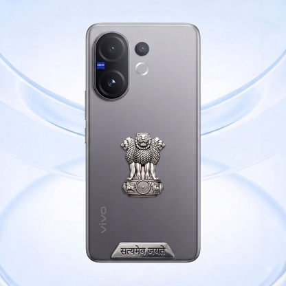 Vivo V60 5G Compatible Satyamev Jayate 3D Metal Emblem 2-in-1 Sticker