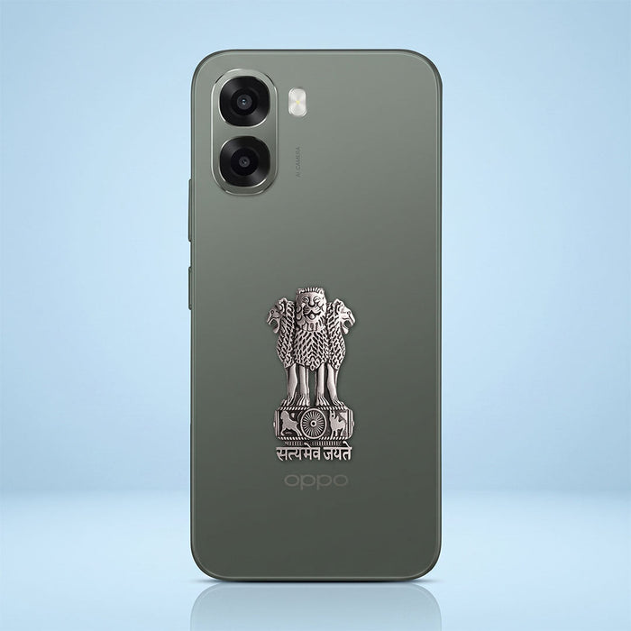 Oppo A6x 5G Compatible Satyamev Jayate 3D Metal Emblem Sticker
