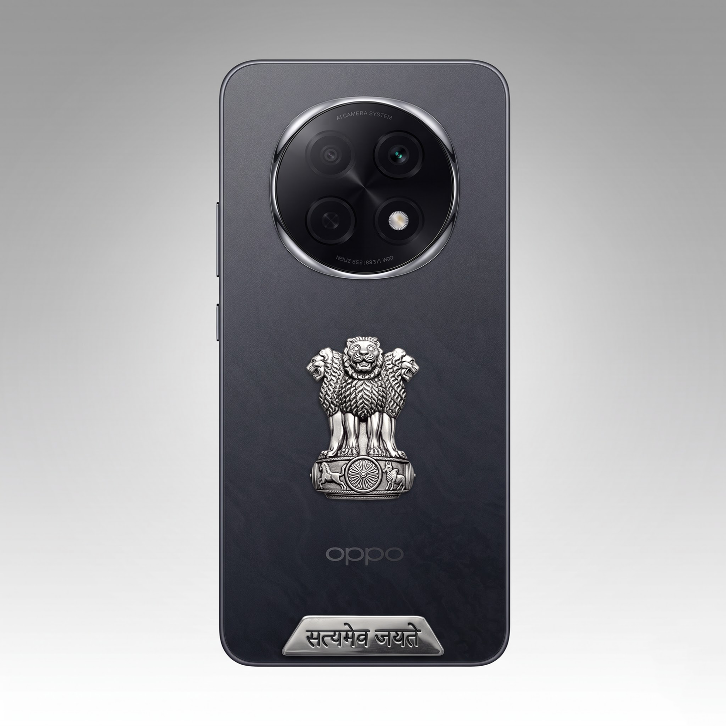 Oppo F29 Pro 5G Compatible Satyamev Jayate 3D Metal Emblem 2-in-1 Sticker