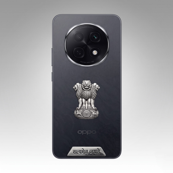 Oppo F29 Pro 5G Compatible Satyamev Jayate 3D Metal Emblem 2-in-1 Sticker