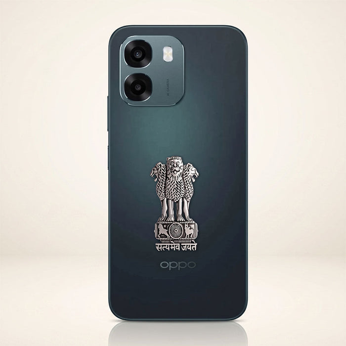 Oppo A6 5G Compatible Satyamev Jayate 3D Metal Emblem Sticker