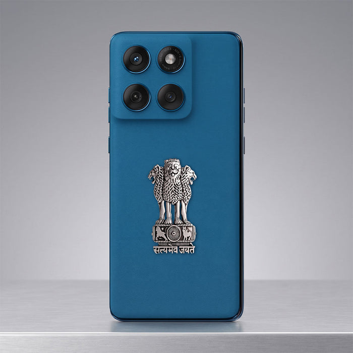 Motorola Edge 60 Fusion 5G Compatible Satyamev Jayate 3D Metal Emblem Sticker