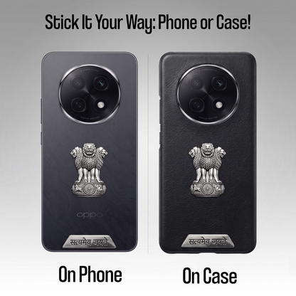 Oppo F29 Pro 5G Compatible Satyamev Jayate 3D Metal Emblem 2-in-1 Sticker