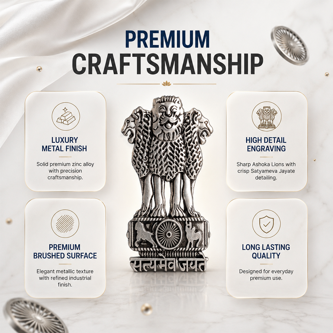 Oppo A6 5G Compatible Satyamev Jayate 3D Metal Emblem Sticker
