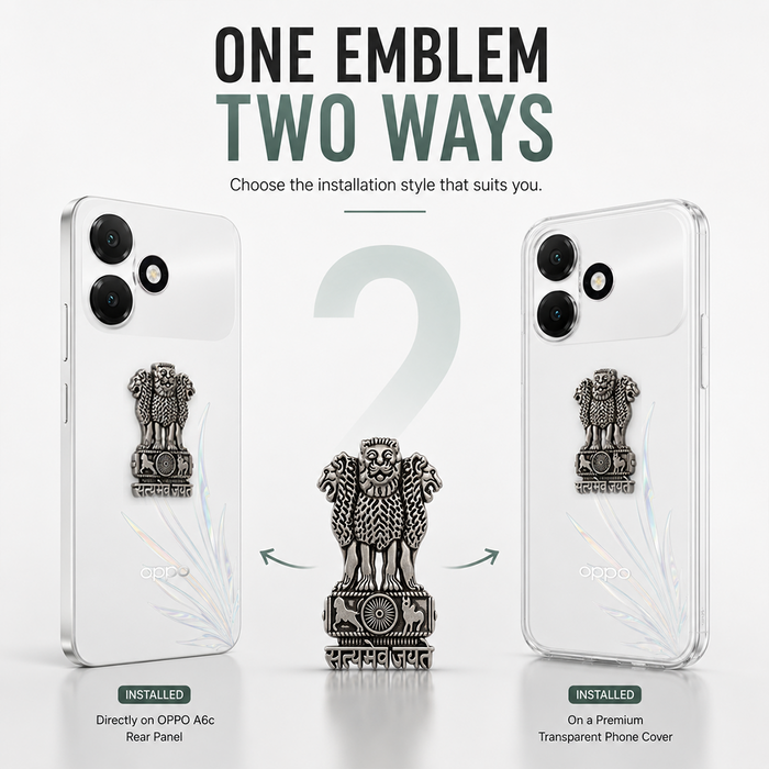 OPPO A6s 5G Compatible Satyamev Jayate 3D Metal Emblem Sticker