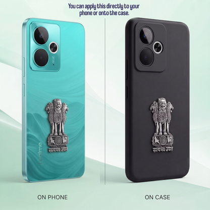 Realme 14T 5G Compatible Satyamev Jayate 3D Metal Emblem Sticker