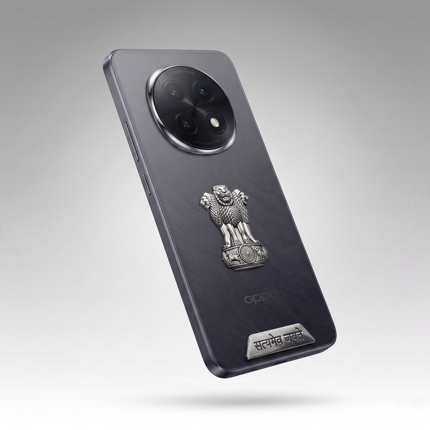 Oppo F29 Pro 5G Compatible Satyamev Jayate 3D Metal Emblem 2-in-1 Sticker