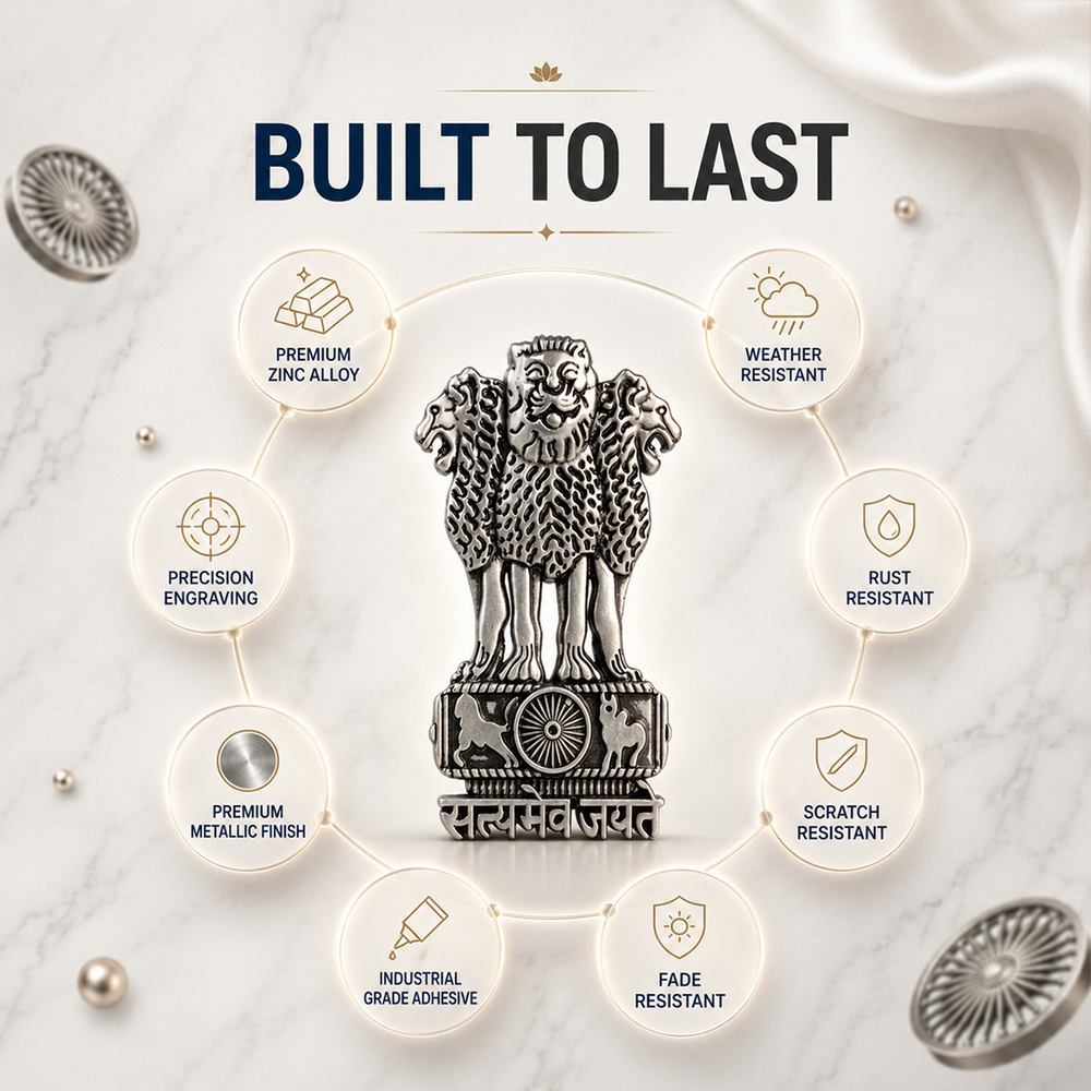 iQOO Z10R 5G Compatible Satyamev Jayate 3D Metal Emblem Sticker