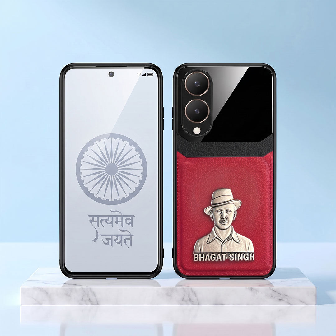 Vivo Y28 5G Shaheed Bhagat Singh 3D Metal Leather Back Case
