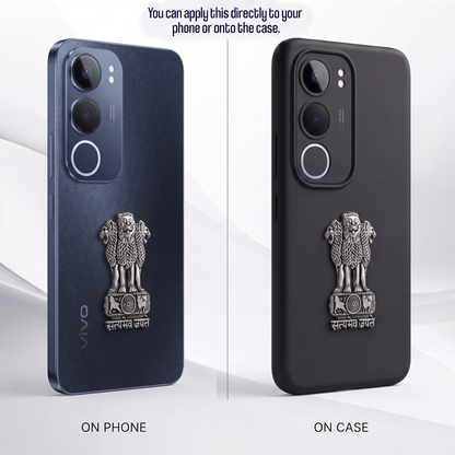 Vivo Y29 5G Compatible Satyamev Jayate 3D Metal Emblem Sticker