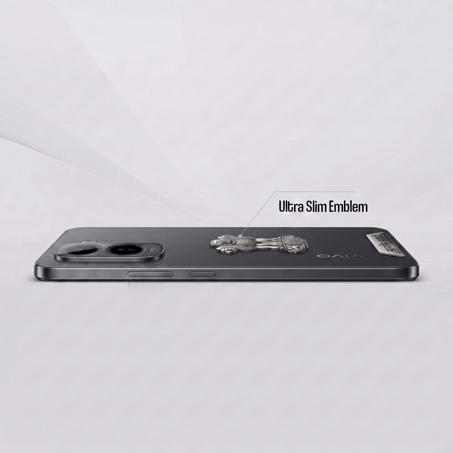 Vivo T5 Pro 5G Compatible Satyamev Jayate 3D Metal Emblem 2-in-1 Sticker