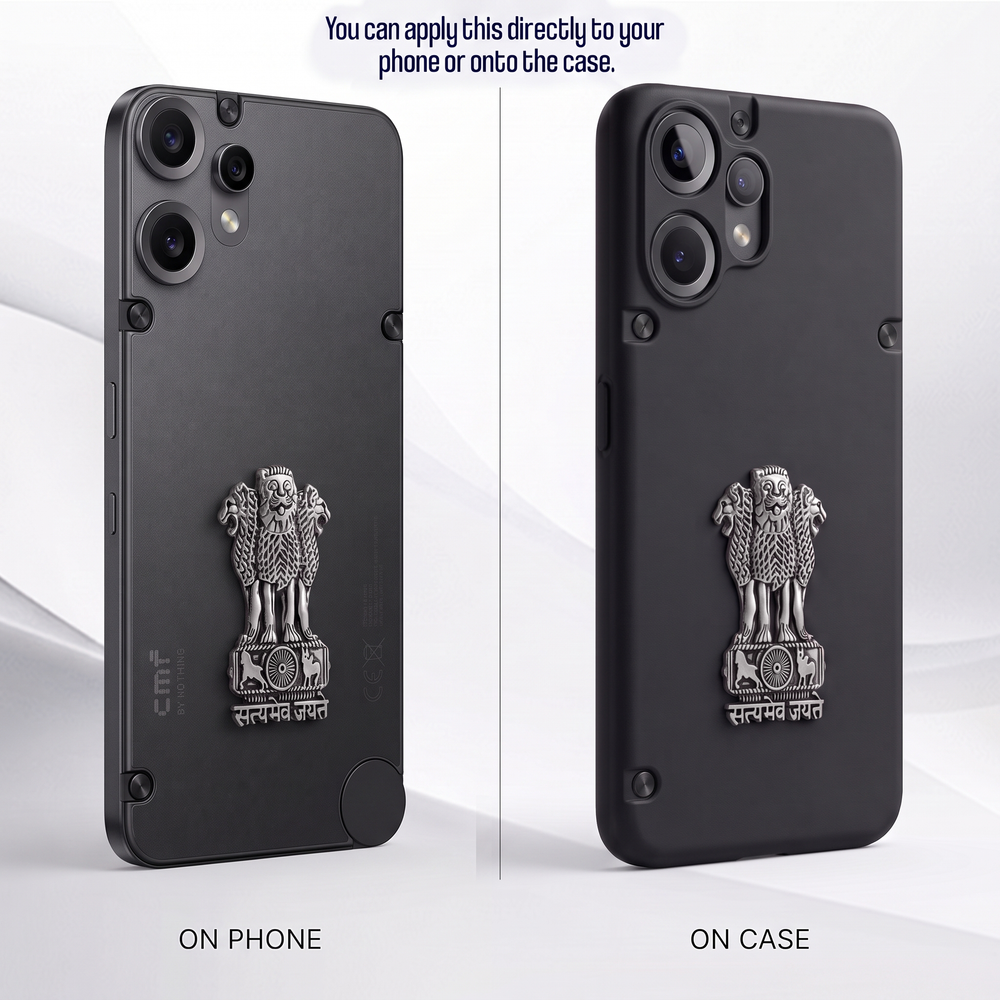 CMF Phone 2 Pro 5G Compatible Satyamev Jayate 3D Metal Emblem Sticker