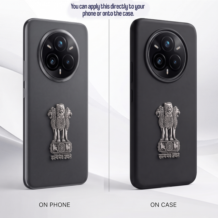 Realme 14 Pro+ 5G Compatible Satyamev Jayate 3D Metal Emblem Sticker