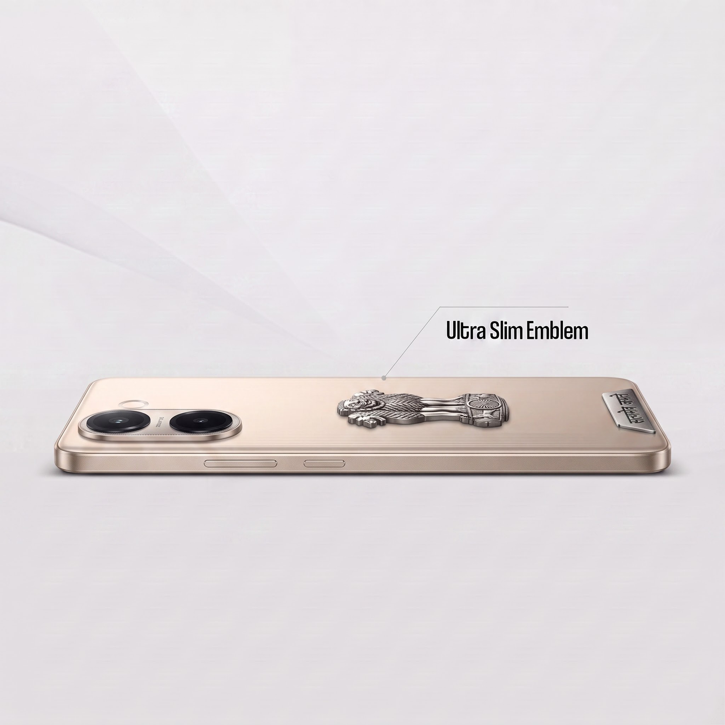 Vivo V60e 5G Compatible Satyamev Jayate 3D Metal Emblem 2-in-1 Sticker