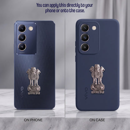Vivo T3 5G Compatible Satyamev Jayate 3D Metal Emblem Sticker