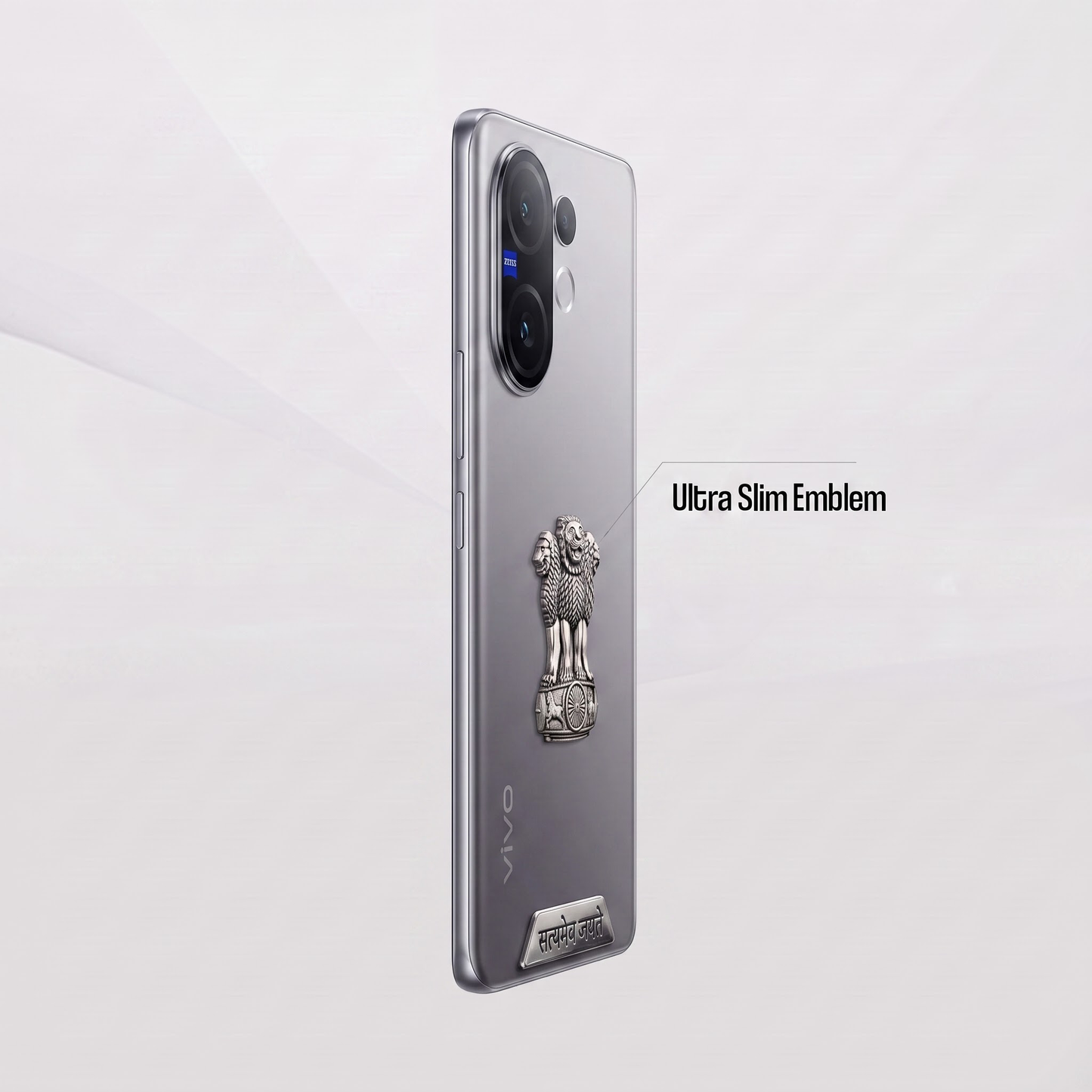 Vivo V60 5G Compatible Satyamev Jayate 3D Metal Emblem 2-in-1 Sticker