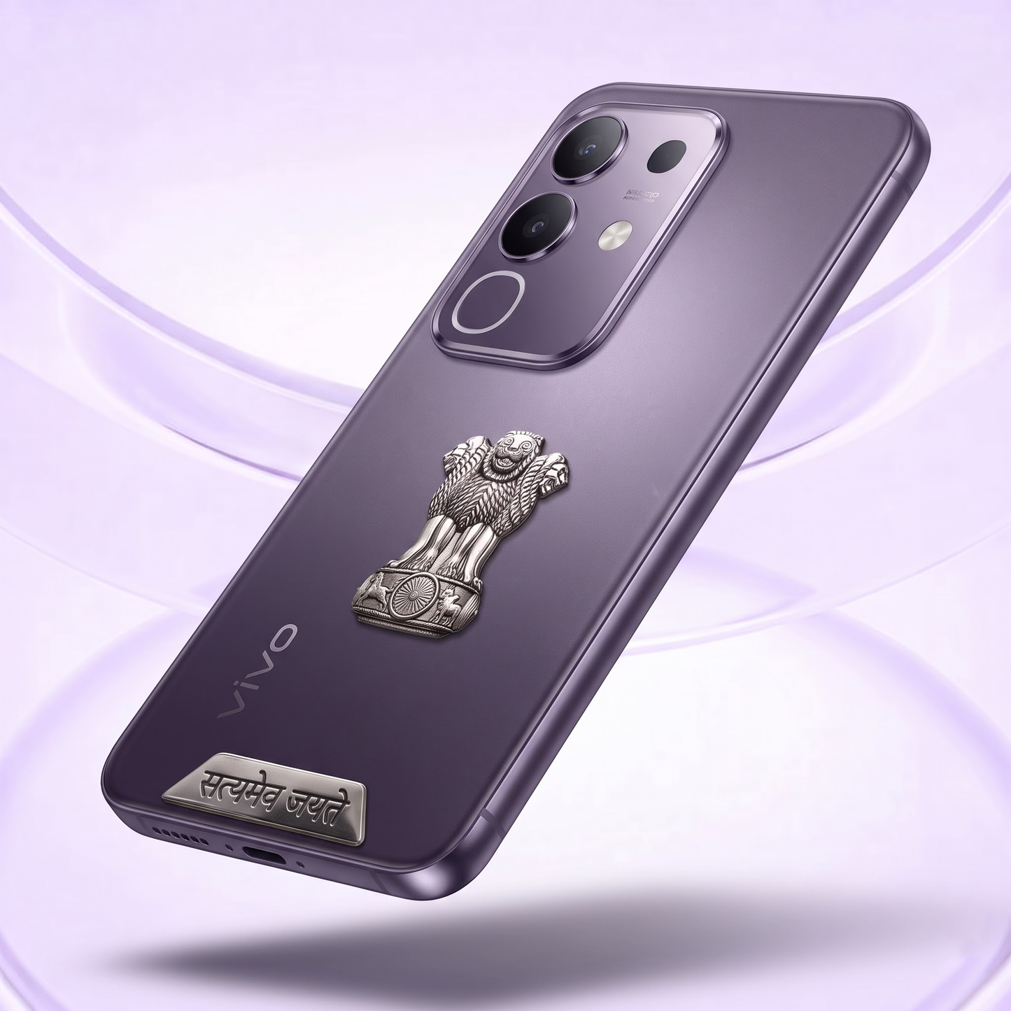 Vivo T4x 5G Compatible Satyamev Jayate 3D Metal Emblem 2-in-1 Sticker