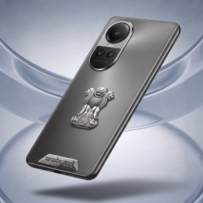 Oppo Reno 10 5G Compatible Satyamev Jayate 3D Metal Emblem 2-in-1 Sticker