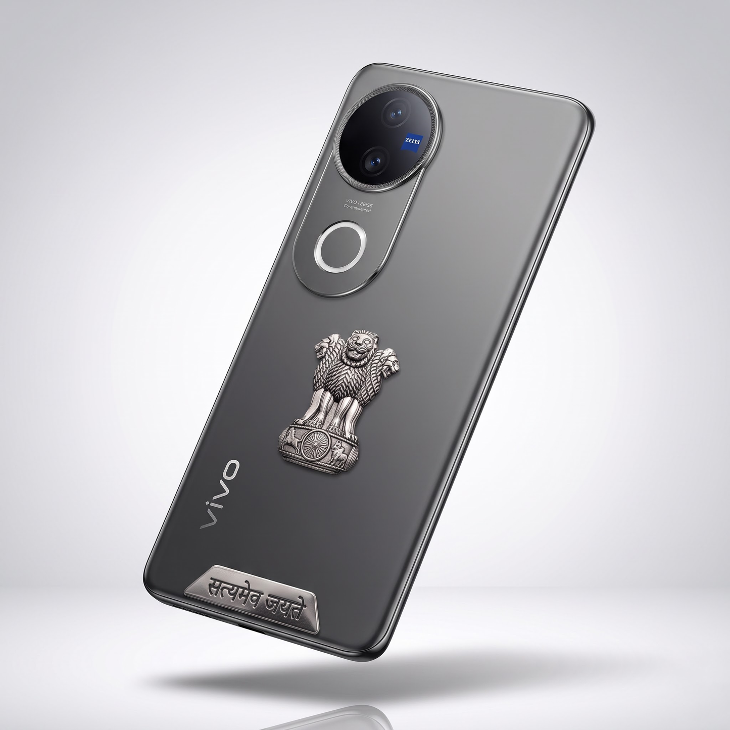 Vivo V50 5G Compatible Satyamev Jayate 3D Metal Emblem 2-in-1 Sticker