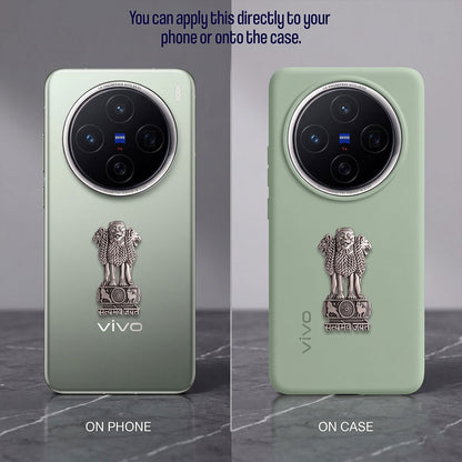 Vivo X100 5G Compatible Satyamev Jayate 3D Metal Emblem Sticker