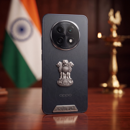 Oppo F29 Pro 5G Compatible Satyamev Jayate 3D Metal Emblem 2-in-1 Sticker