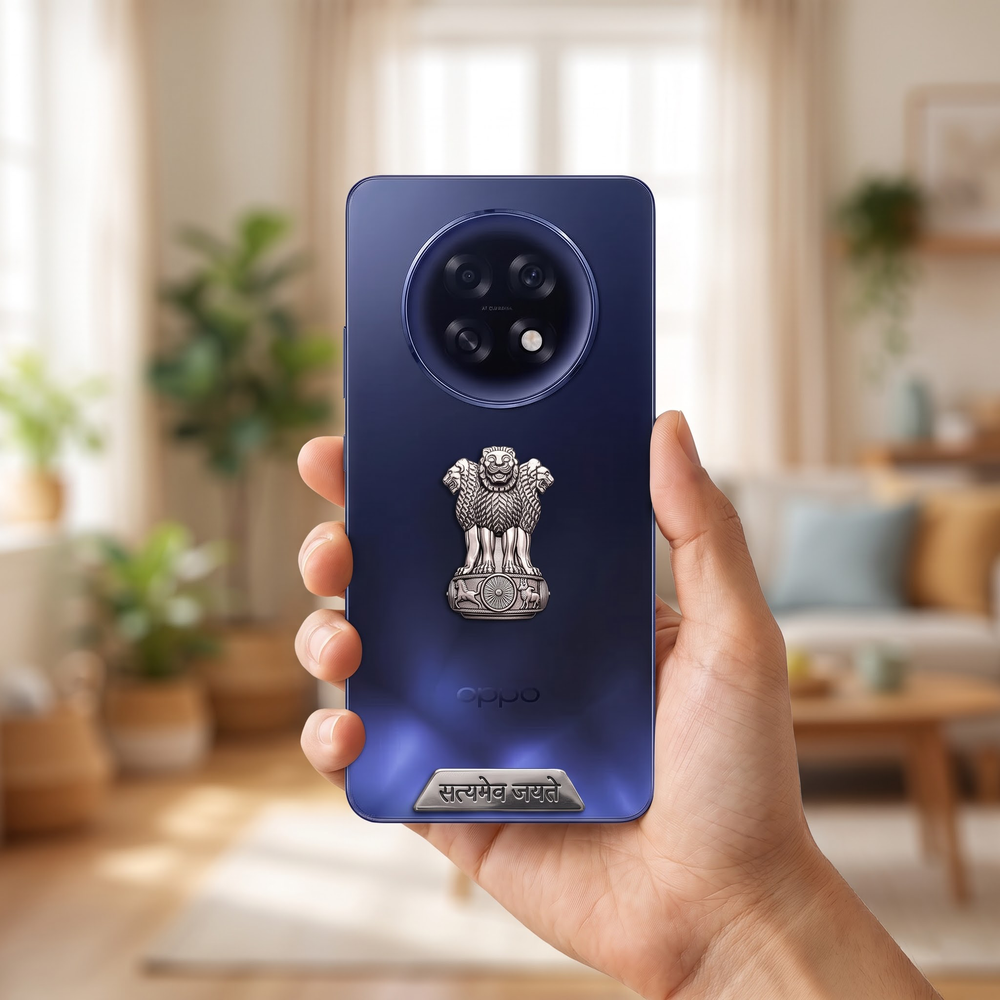 Oppo F31 Pro+ 5G Compatible Satyamev Jayate 3D Metal Emblem 2-in-1 Sticker