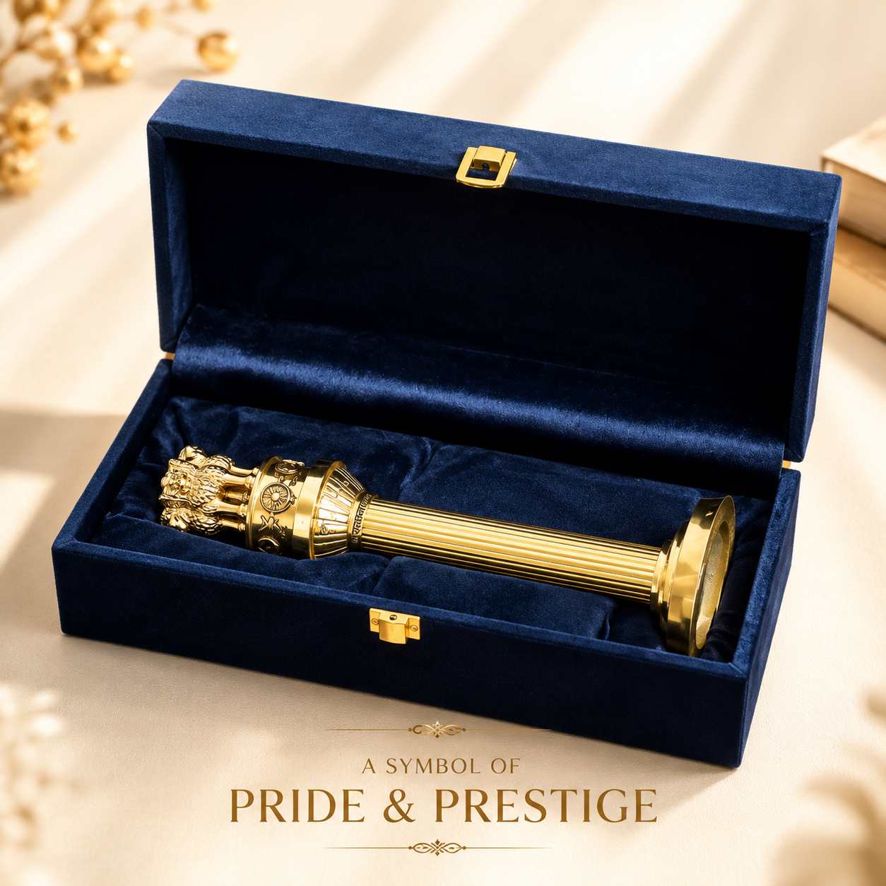 Premium Handcrafted Pure Brass Ashok Stambh Pillar (11 Inch)