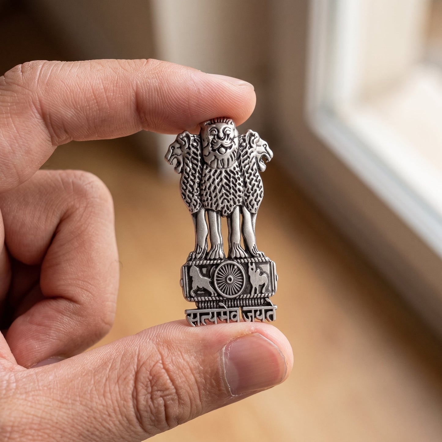 Oppo F29 5G Compatible Satyamev Jayate 3D Metal Emblem Sticker