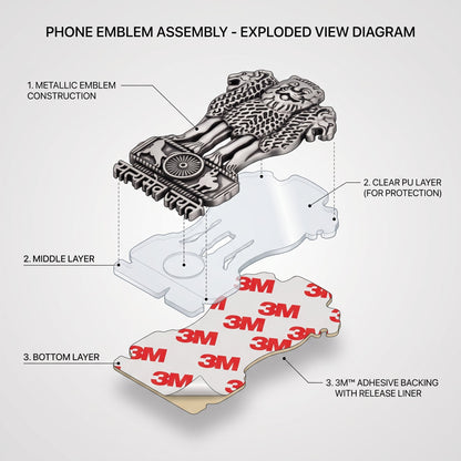 Tecno Camon 50 5G Compatible Satyamev Jayate 3D Metal Emblem Sticker