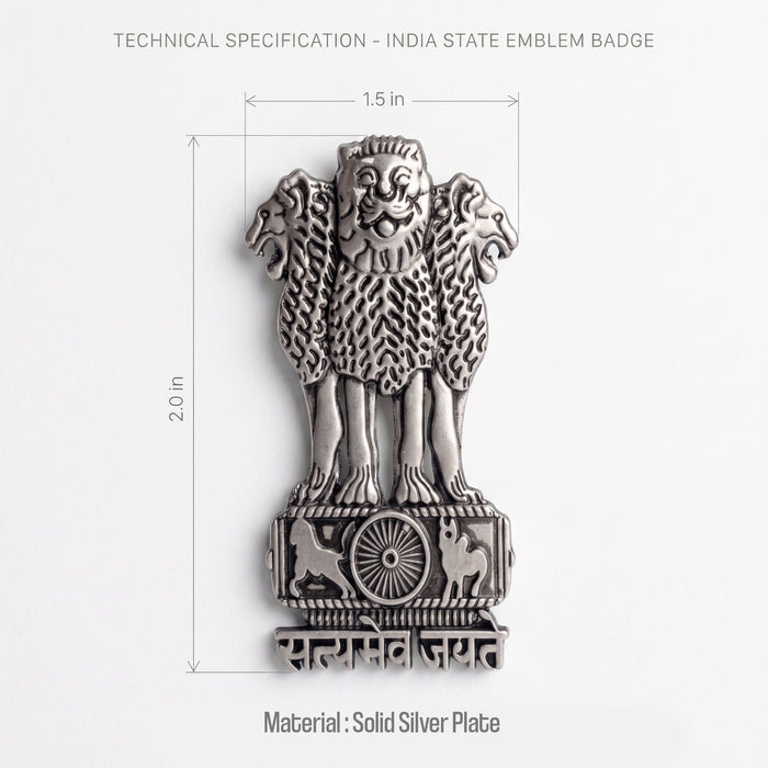 Realme C100x 5G Compatible Satyamev Jayate 3D Metal Emblem Sticker