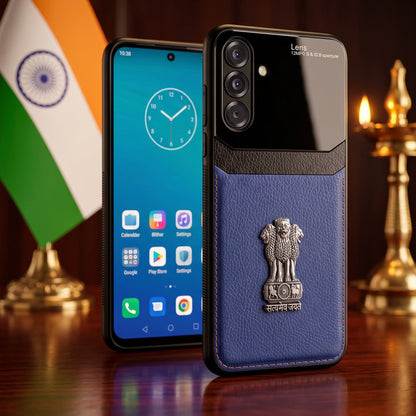 Samsung Galaxy A26 5G Satyamev Jayate 3D Metal Leather Back Case