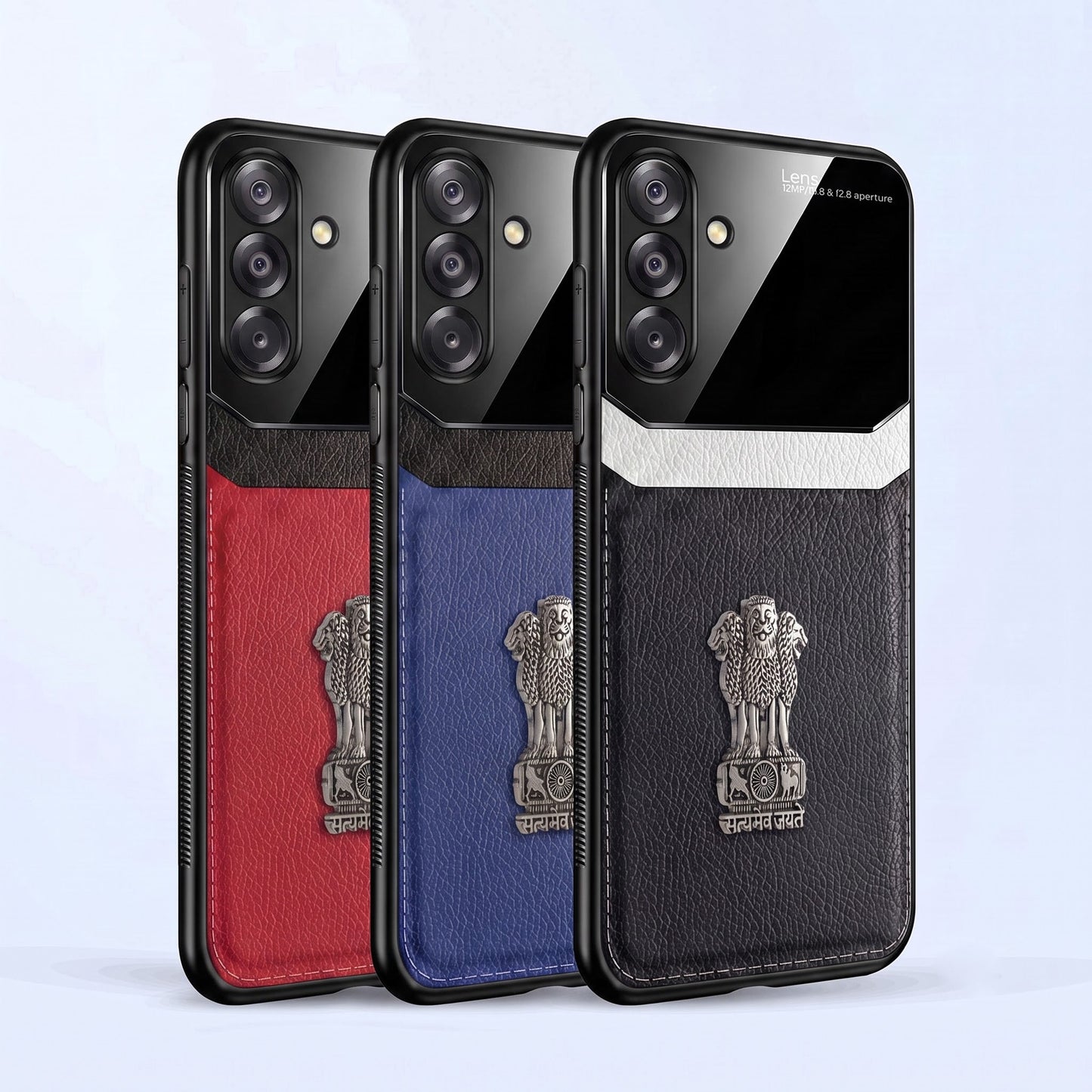 Samsung Galaxy A26 5G Satyamev Jayate 3D Metal Leather Back Case