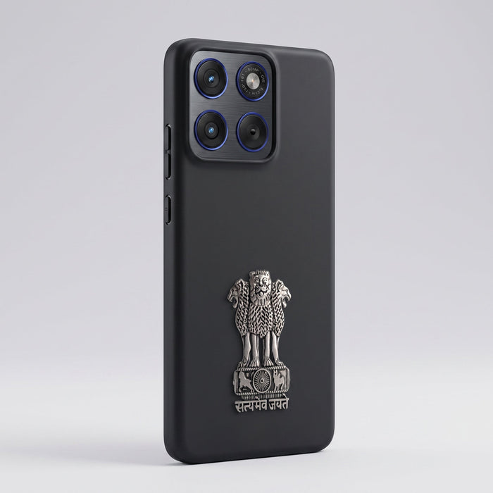 Motorola Edge 60 Pro 5G Compatible Satyamev Jayate 3D Metal Emblem Sticker