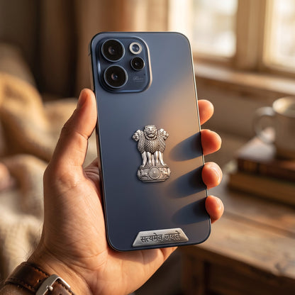 Oppo Reno 15C 5G Compatible Satyamev Jayate 3D Metal Emblem 2-in-1 Sticker