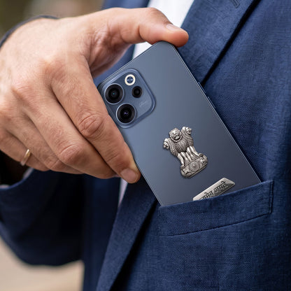 Oppo Reno 15C 5G Compatible Satyamev Jayate 3D Metal Emblem 2-in-1 Sticker