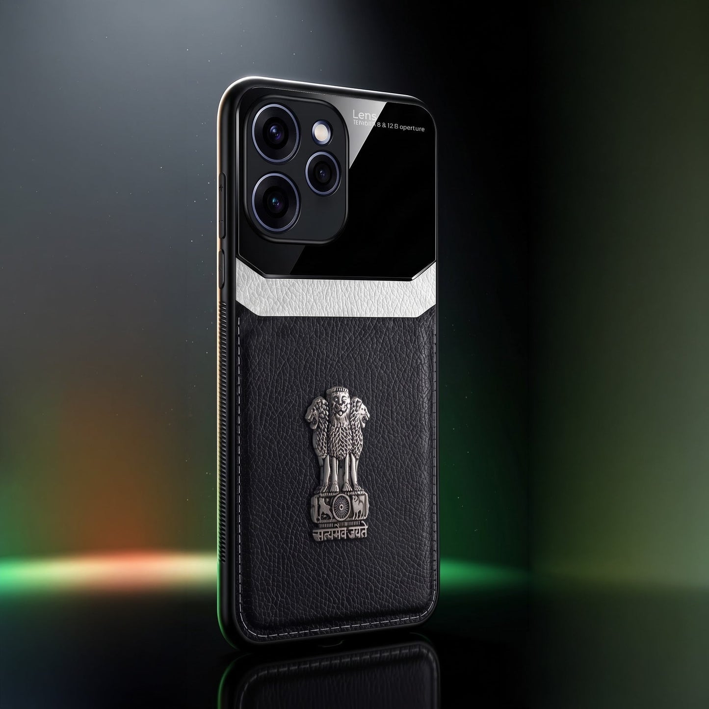 Oppo Reno 15 Pro Mini 5G Satyamev Jayate 3D Metal Leather Back Case