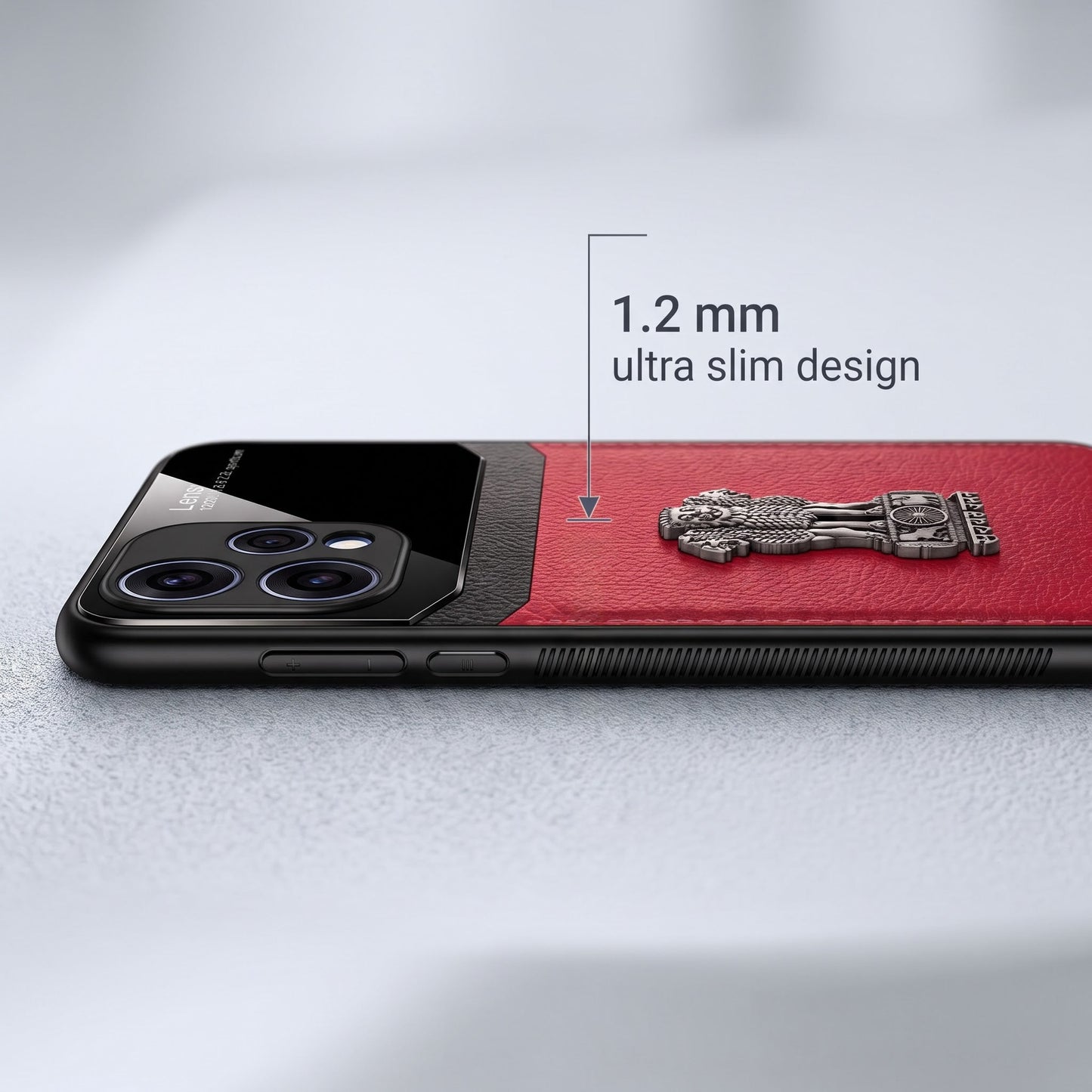 Oppo Reno 15 5G Satyamev Jayate 3D Metal Leather Back Case