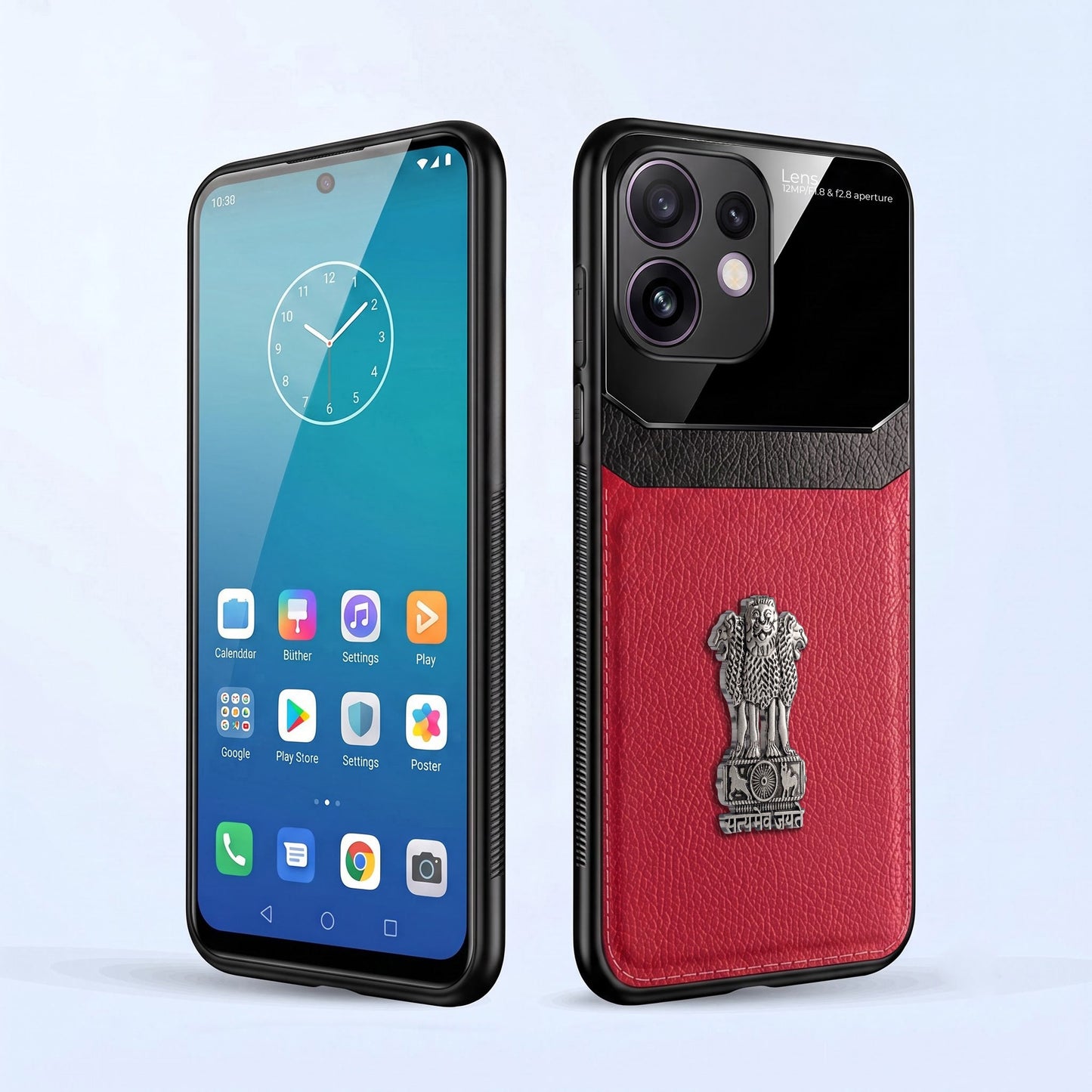 Oppo Reno 16 5G Satyamev Jayate 3D Metal Leather Back Case