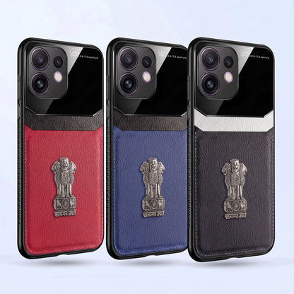 Oppo Reno 16 5G Satyamev Jayate 3D Metal Leather Back Case