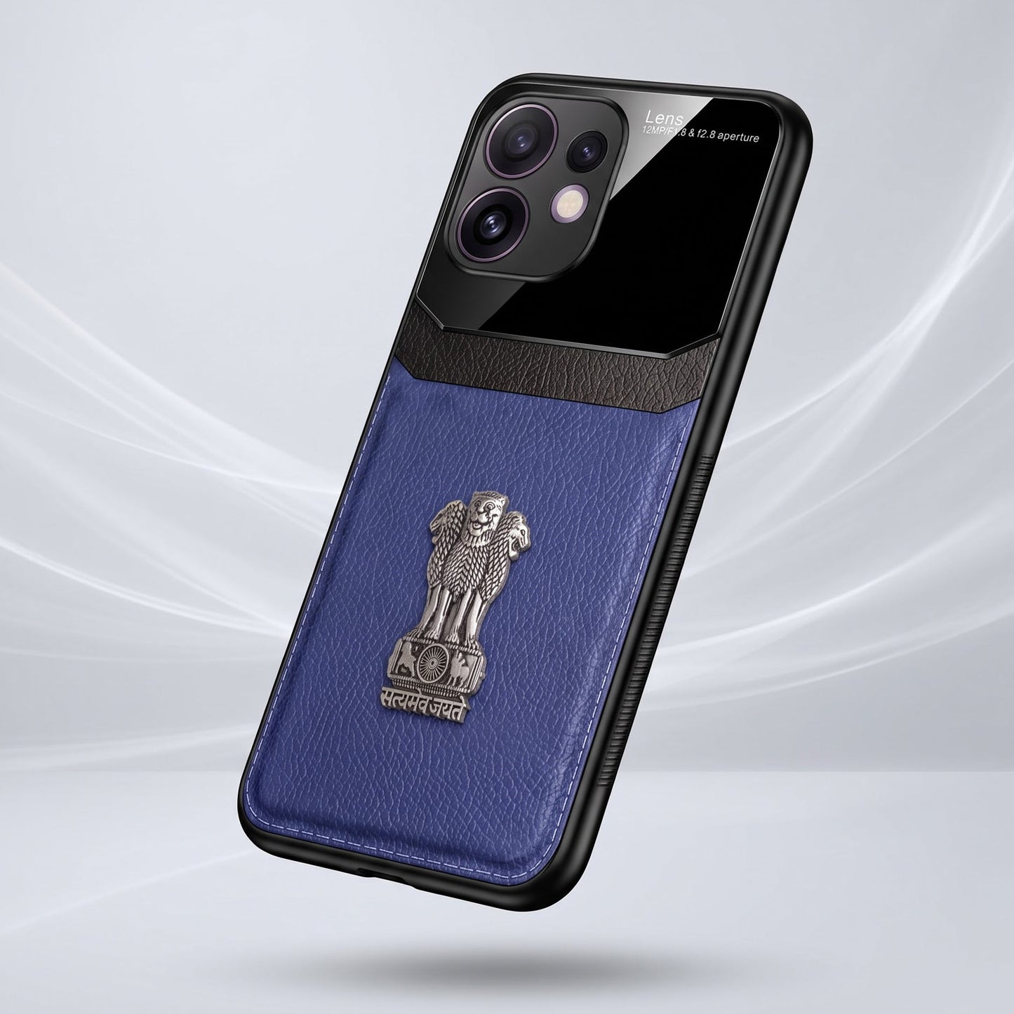 Oppo Reno 16 5G Satyamev Jayate 3D Metal Leather Back Case