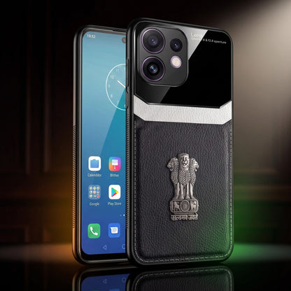 Oppo Reno 16 5G Satyamev Jayate 3D Metal Leather Back Case