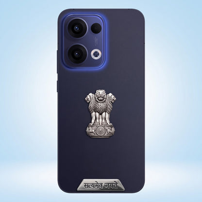 Oppo Reno 13 5G Compatible Satyamev Jayate 3D Metal Emblem 2-in-1 Sticker