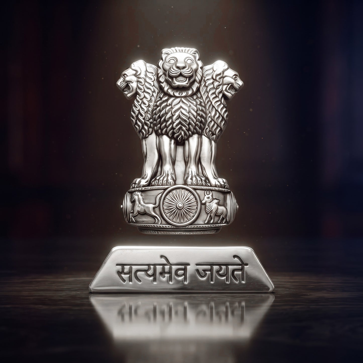 Oppo Reno 14 5G Compatible Satyamev Jayate 3D Metal Emblem 2-in-1 Sticker