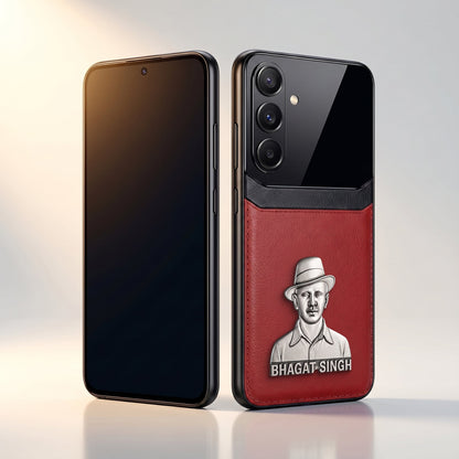 Samsung Galaxy A56 5G Shaheed Bhagat Singh 3D Metal Leather Back Case