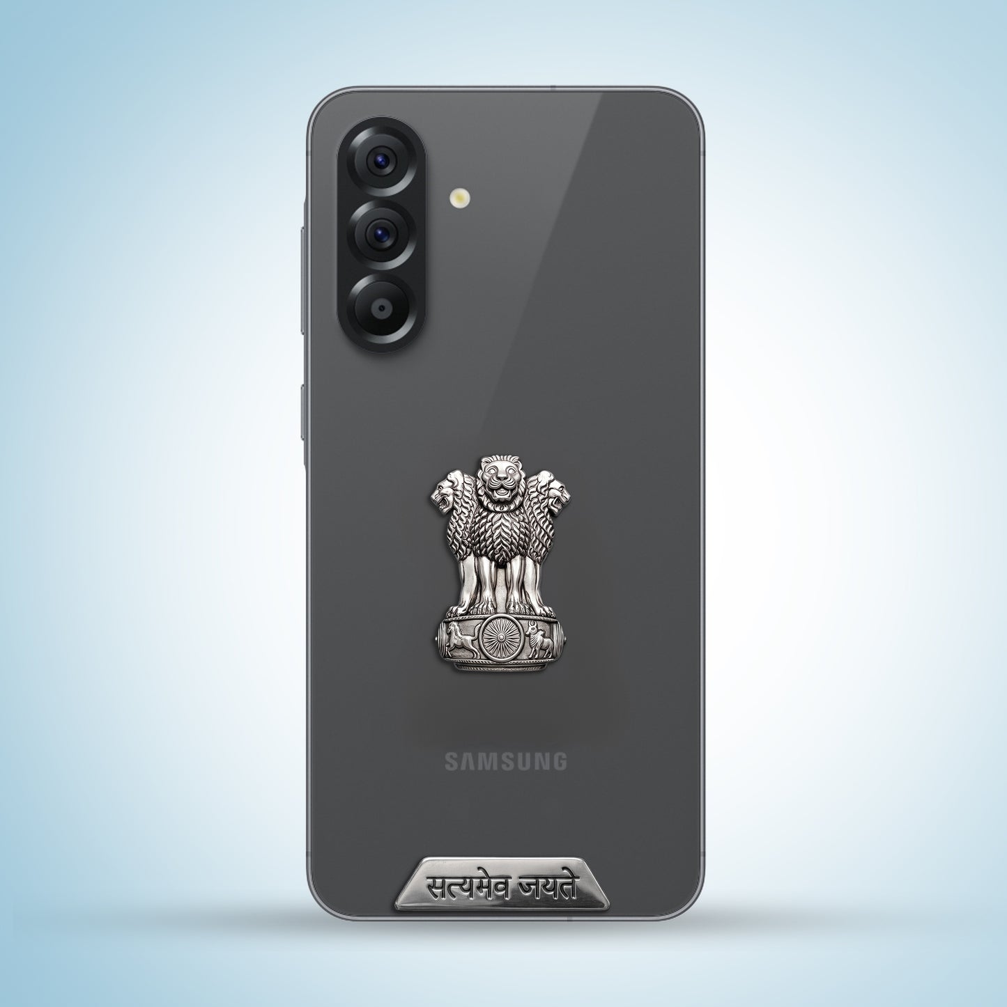 Samsung Galaxy A36 5G Compatible Satyamev Jayate 3D Metal Emblem 2-in-1 Sticker