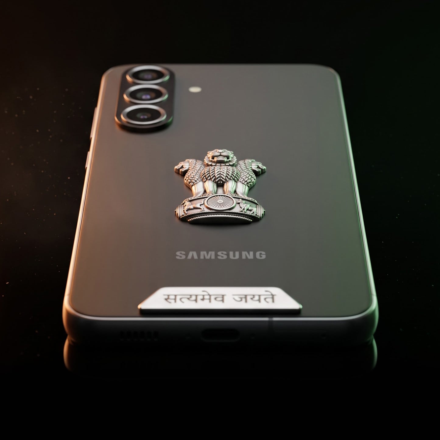 Samsung Galaxy A36 5G Compatible Satyamev Jayate 3D Metal Emblem 2-in-1 Sticker