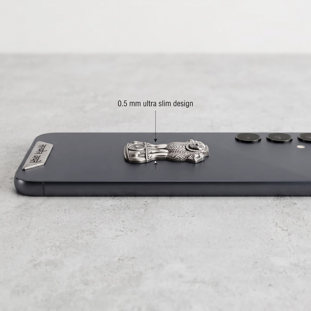 Oppo f31 pro plus  Compatible Satyamev Jayate 3D Metal Emblem 2-in-1 Sticker